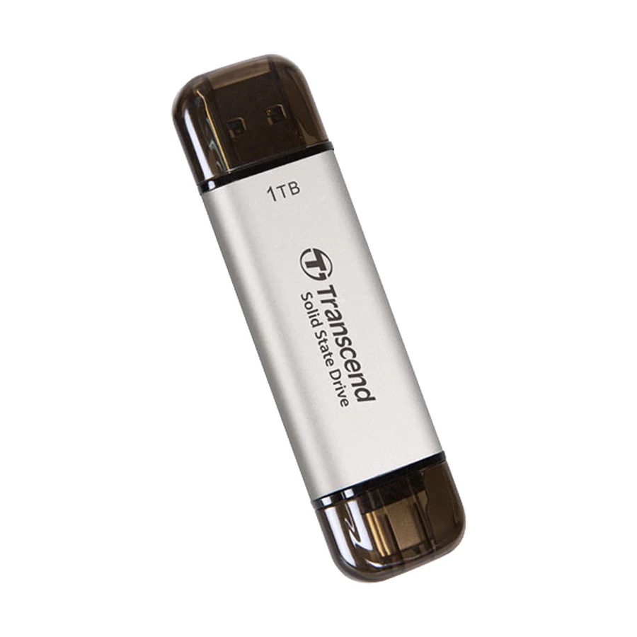 Transcend ESD310S 1TB USB Type-A & Type-C OTG Silver Portable SSD