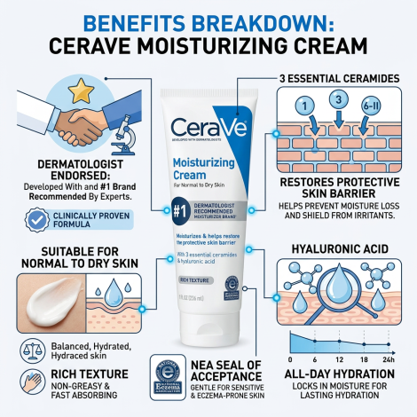 Cerave Moisturizing Cream For Normal To Dry Skin 236ml (USA)