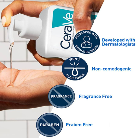 CeraVe ফোমিং ফেসিয়াল ক্লেনজার, নরমাল থেকে অয়েলি ত্বকের জন্য 87ml