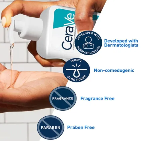 CeraVe ফোমিং ফেসিয়াল ক্লেনজার, নরমাল থেকে অয়েলি ত্বকের জন্য 87ml