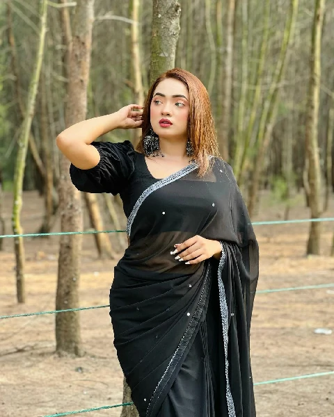 জর্জেট স্টোন কাজের শাড়ি