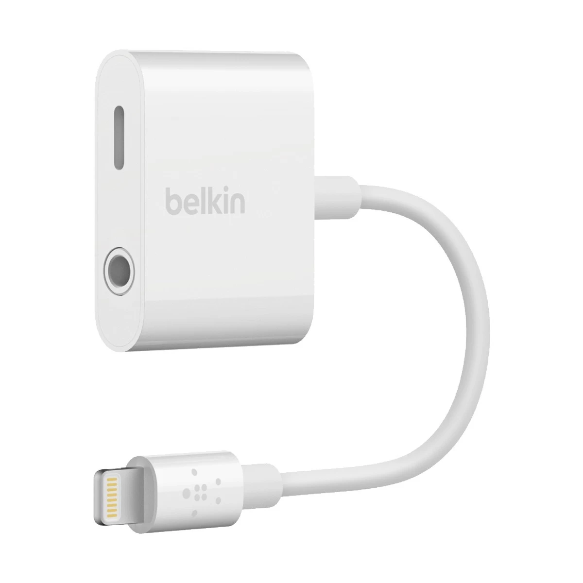 Belkin F8J212btWHT Lightning Male to 3.5mm & Lightning Female Adapter