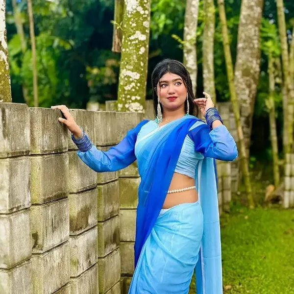 রেইনবো জর্জেট শাড়ি