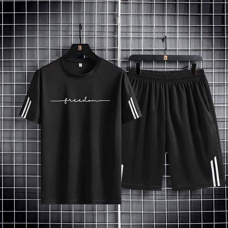 Men's Mesh Fabric Half Pant and T-Shirt Set, 160 GSM, 6 Colours