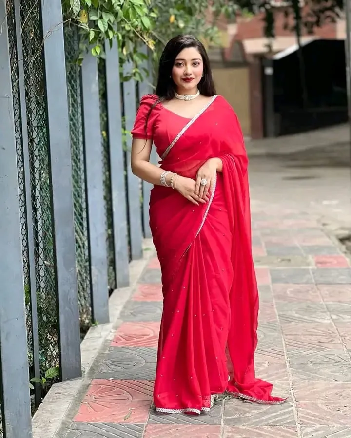 Georgette Saree, 12 Haath, Without Blouse Piece, 6 Colours