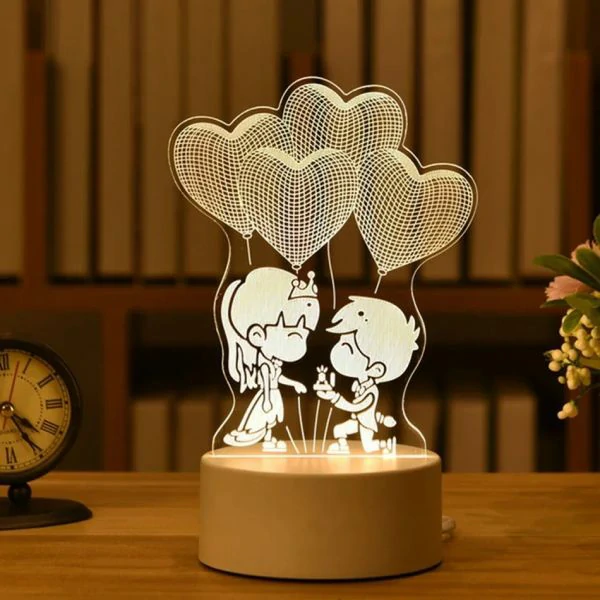 GearUP Acrylic Multicolor Night Lamp (Marriage Proposal)