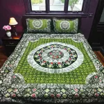 প্যানেল কটন বেডশিট ও বালিশের কভার সেট, 2 রং