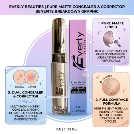 Everly Beauties Pure Matte ফুল কভারেজ কনসিলার ও কারেক্টর - Creamy Natural