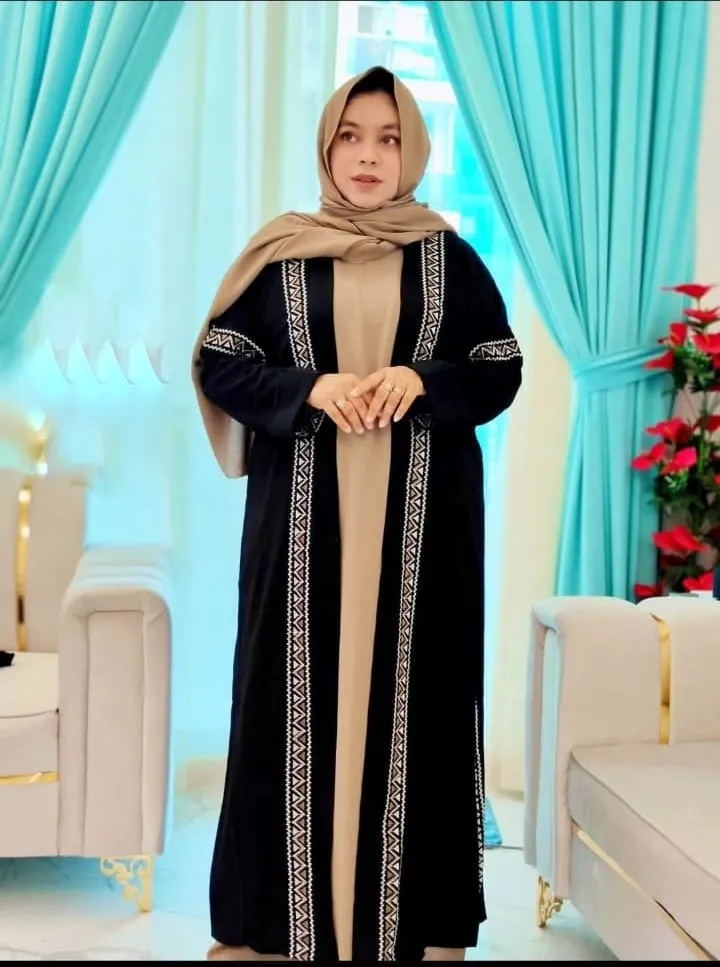 Dubai স্টাইলিশ আবায়া – ইনার, কটি ও হিজাবসহ