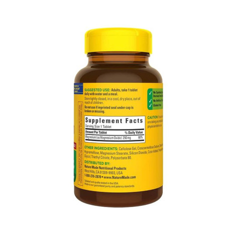 Nature Made Magnesium Oxide 250 mg 200 Tablets (USA)