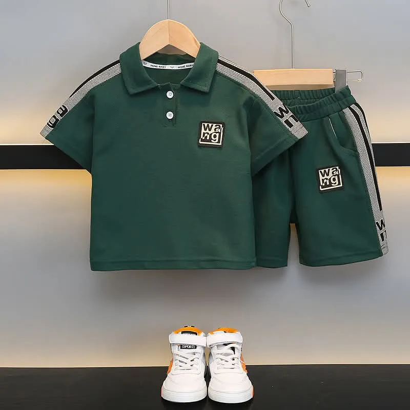 Kids' Pure Cotton Polo Shirt and Pant Set, 1 to 10 Years
