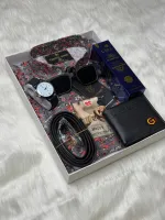 Men's Cotton Shirt Gift Set with Watch, Perfume and Gift Card