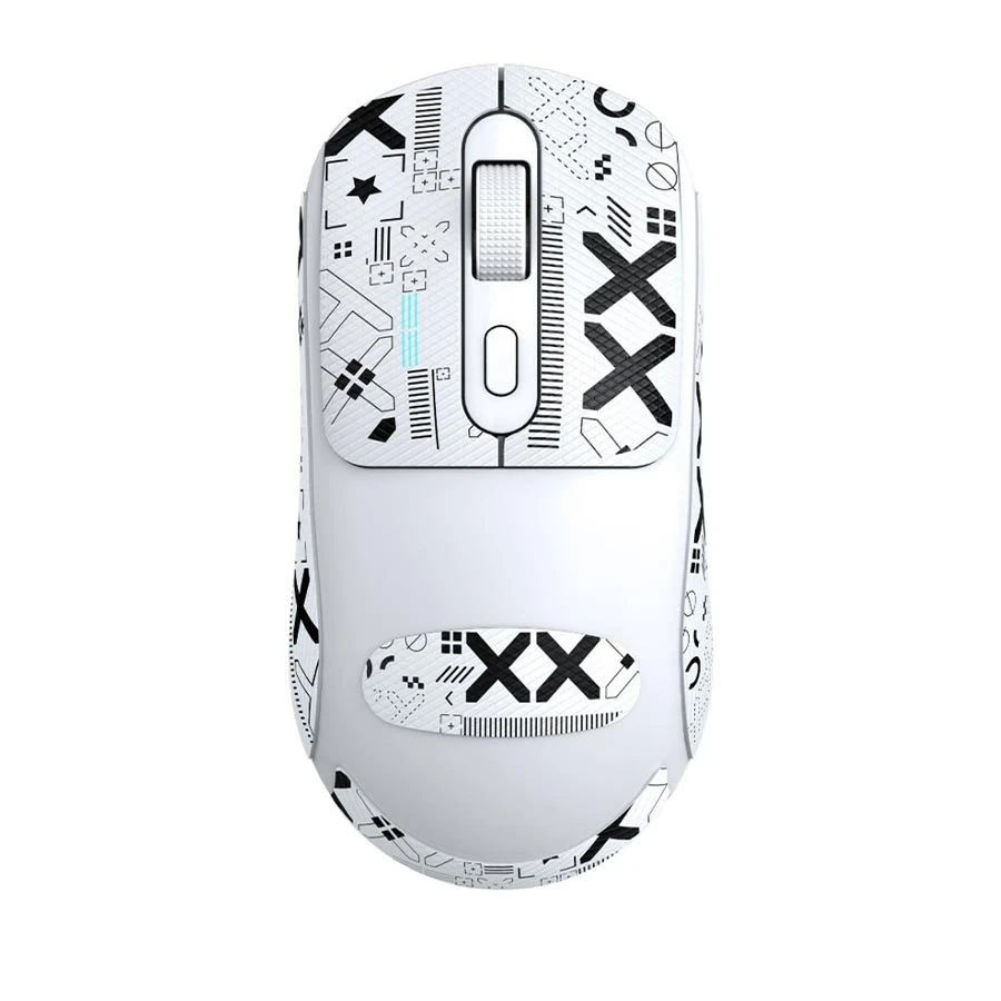 T-Wolf X8 Dual Mode Wireless Gaming Mouse Silver with Grip Tape