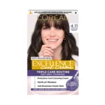 L'Oreal Excellence Cool Creme ট্রিপল কেয়ার হেয়ার কালার - 4.11 Ultra Ash Brown