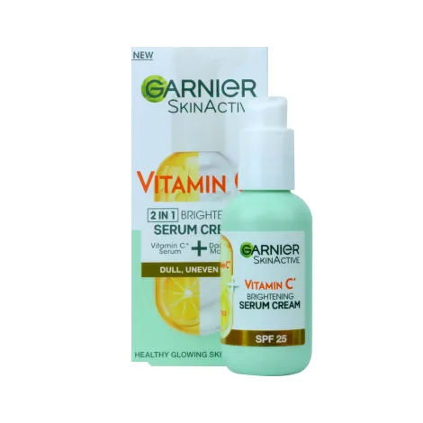 Garnier Skin Active ভিটামিন C 2in1 ব্রাইটেনিং সিরাম ক্রিম SPF25 50ml