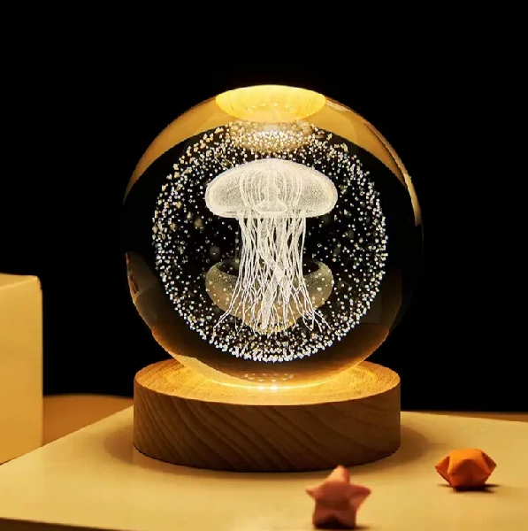 Color Changing LED 3D Crystal Ball – Jellyfish