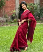Women's Cotton Mixed Half Silk Plus Paar Saree, 3 Colours