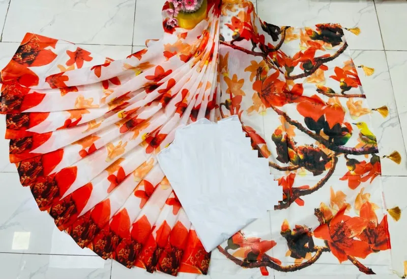 Chanduri Silk Saree Without Blouse Piece, 6 Colours