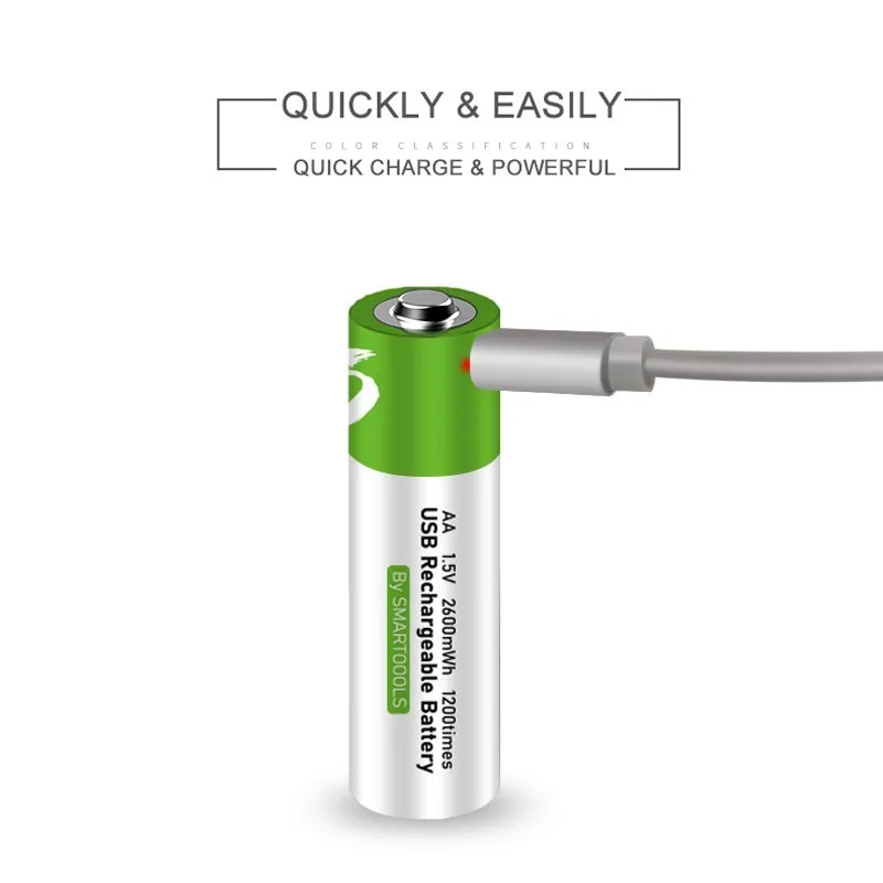 USB Type-C রিচার্জেবল AA ব্যাটারি 1.5V, ফাস্ট চার্জিং (4 পিস)