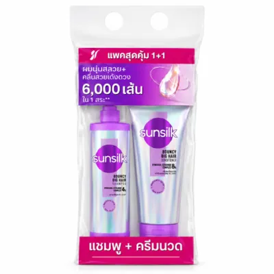 Sunsilk Bouncy Big Hair শ্যাম্পু 350 মিলি ও কন্ডিশনার 320 মিলি কম্বো প্যাক