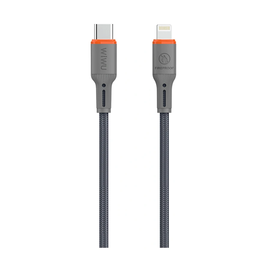 WiWU FlameGuard Wi-C097 27W USB-C to Lightning Cable 1.2 Meter Gray