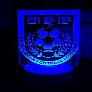 GearUP অ্যাক্রিলিক মাল্টিকালার নাইট ল্যাম্প (Bangladesh Football Federation) – সাদা