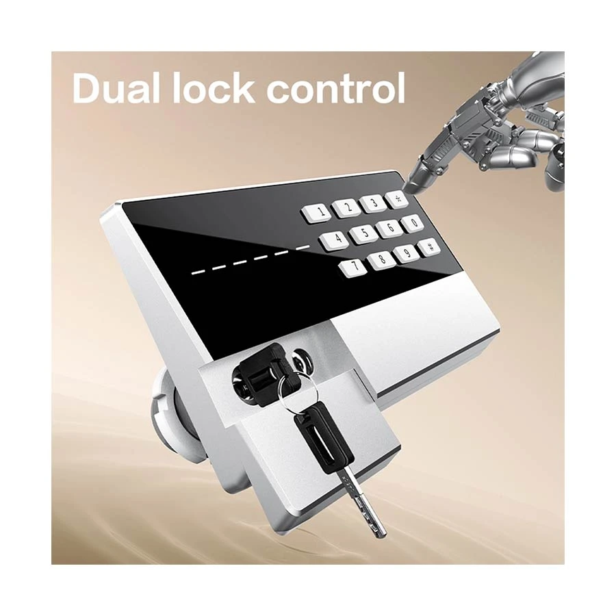 Deli ET623 Black Digital Safe Box Locker Vault (Key & Password)