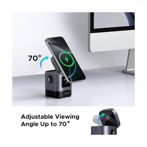 ইউগ্রিন উনো W709 20W Qi2 2-in-1 ম্যাগনেটিক ওয়্যারলেস চার্জার