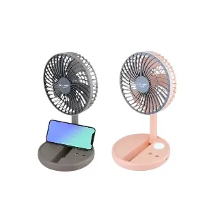 JYSUPER JY-2215 ফোল্ডিং রিচার্জেবল ফ্যান LED লাইটসহ – র‍্যান্ডম কালার