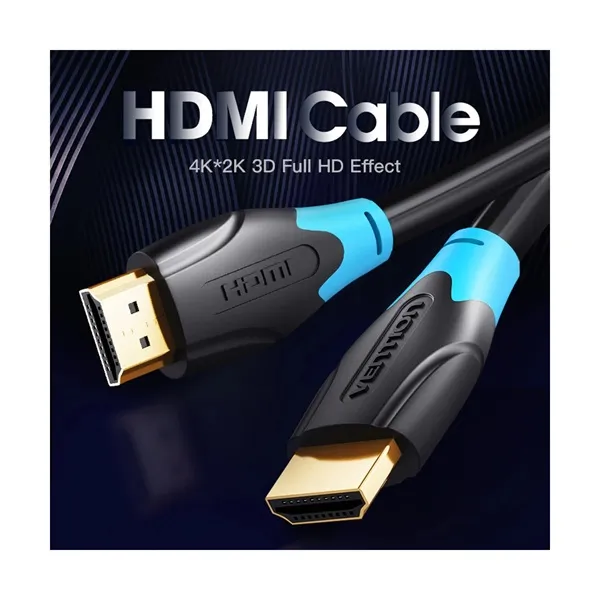 Vention AACBH HDMI 2.0 মেল টু মেল 4K HDMI কেবল 2 মিটার (ব্ল্যাক)