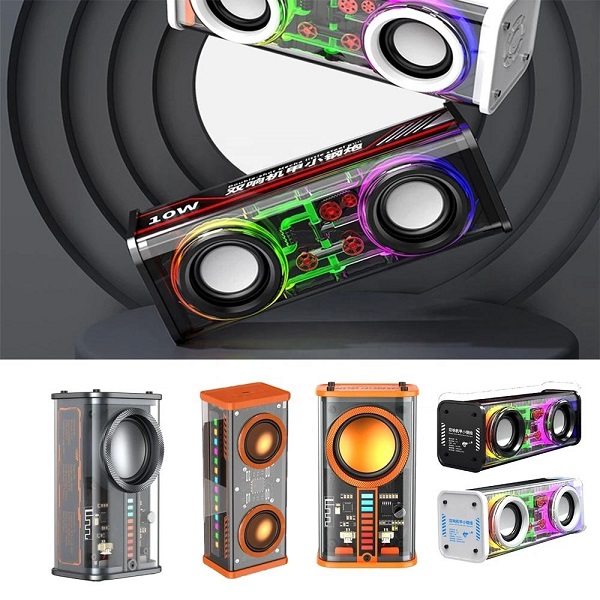 V8 Transparent Mechanical TWS Subwoofer Wireless Bluetooth Speaker