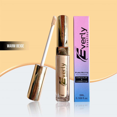 Everly Beauties Pure Matte ফুল কভারেজ কনসিলার ও কারেক্টর - Warm Beige