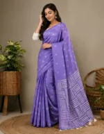 Half Silk Screen Print Saree with Jamdani Design, 5 Colours