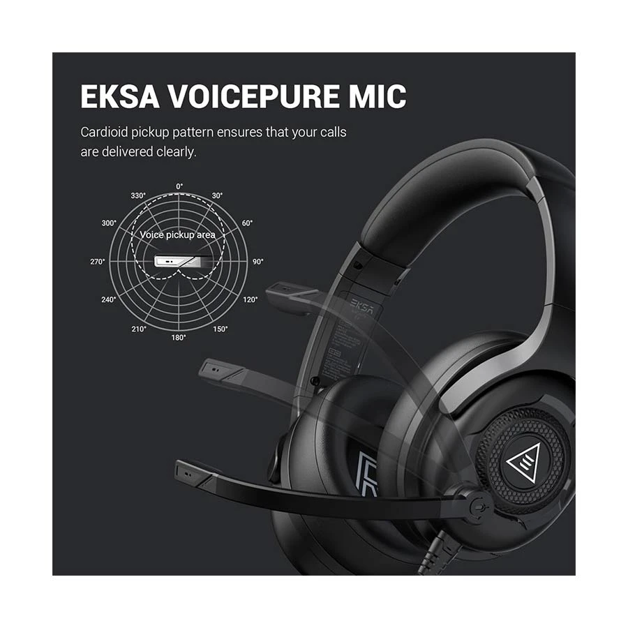 EKSA Air Comfy E4 Black Wired Over-Ear Gaming Headphone