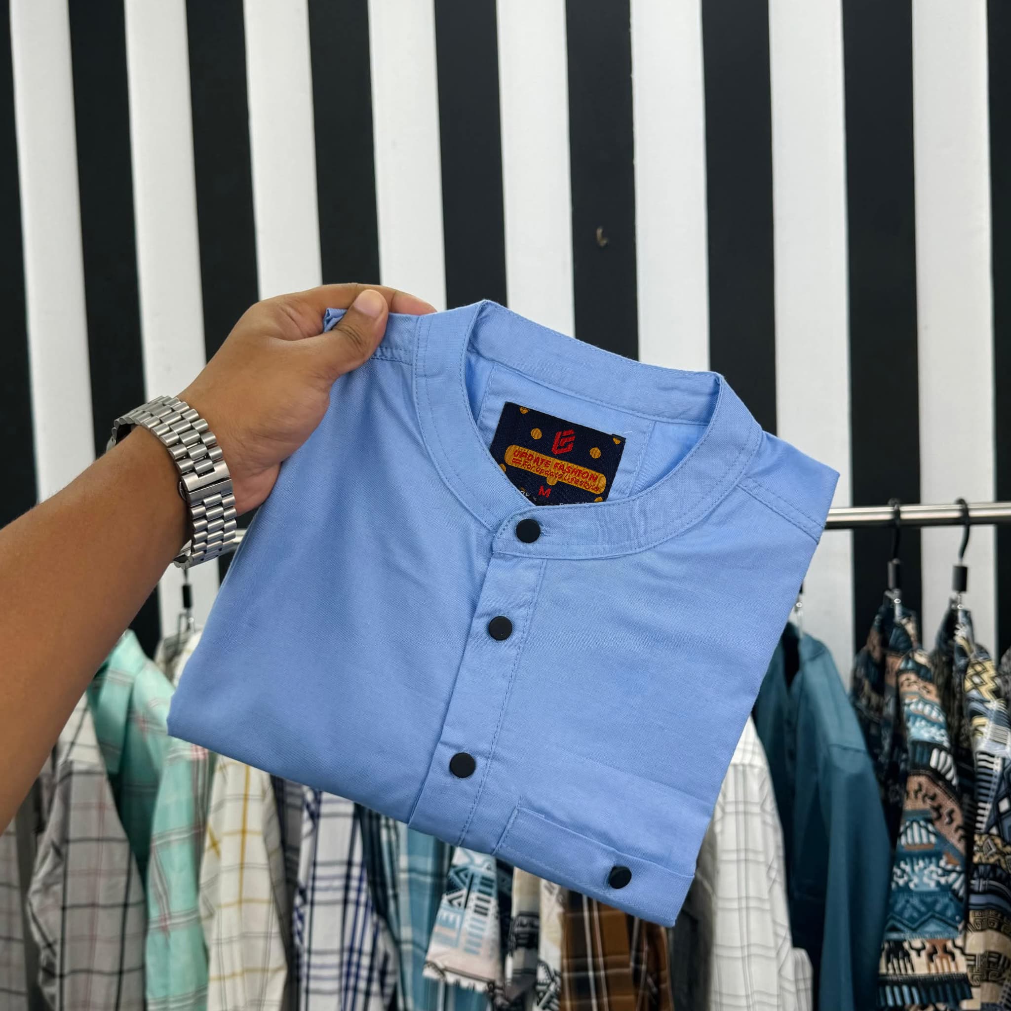ট্র্যাডিশনাল ফুল স্লিভ কাতুয়া (স্কাই)
