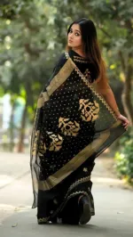 Screen and Afsan Print Semi Muslin Saree, 6 Colours