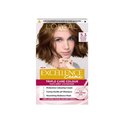 L'Oreal Excellence Creme হেয়ার কালার 5.3 ন্যাচারাল গোল্ডেন ব্রাউন