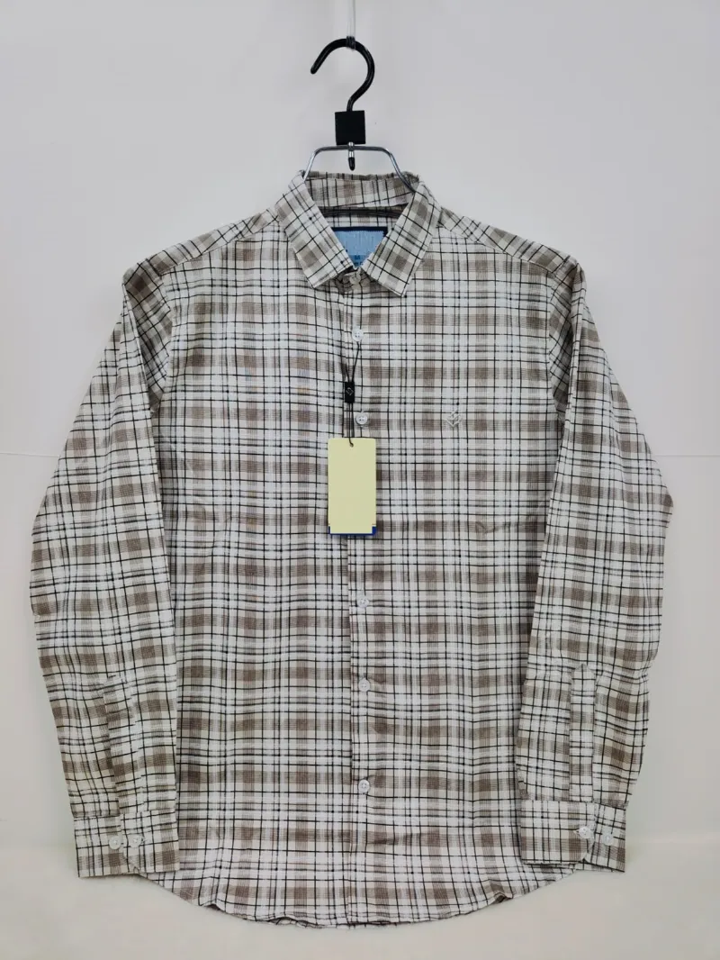Men's Pure Cotton Check and Print Shirt with Show Buttons, 5 Colours