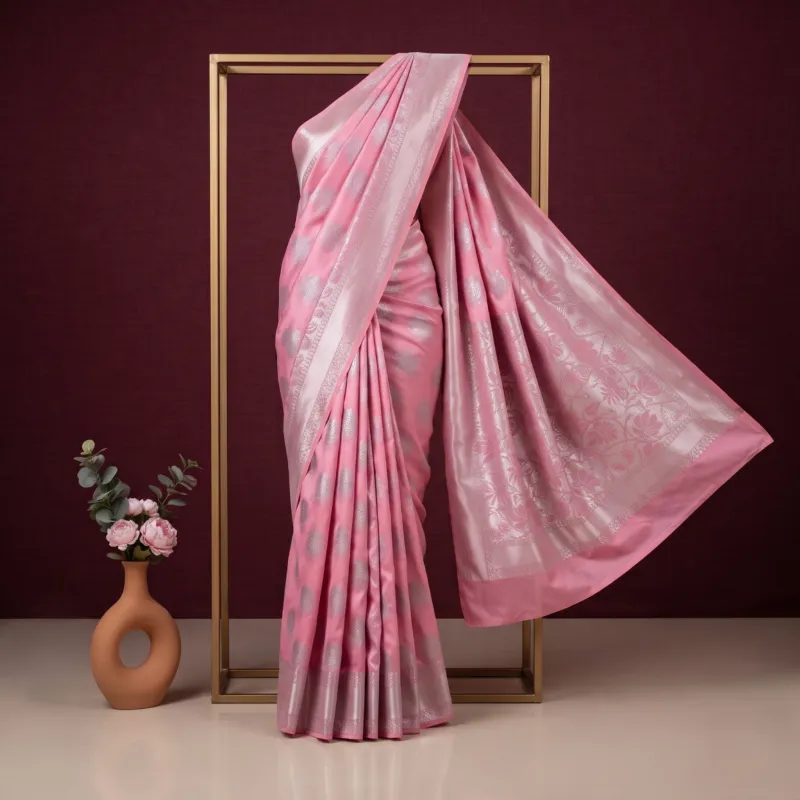 জরি নকশার সিল্ক কাতান শাড়ি