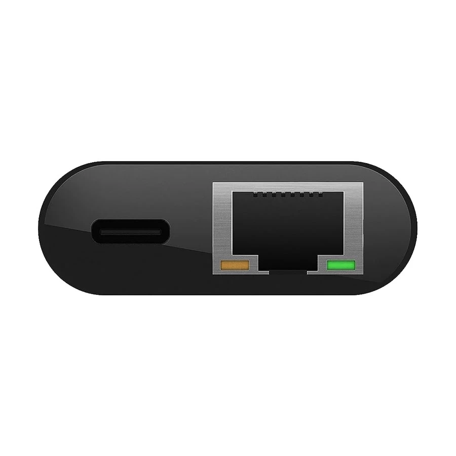 Belkin INC001btBK USB-C to Ethernet + 60W Charge Adapter Black