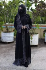 Koti Borka Full Set with Hijab and Stone Work, 3 Colours