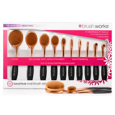 Brush Works Luxurious ওভাল মেকআপ ব্রাশ সেট