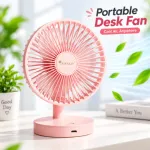 Joykaly YG-735 রিচার্জেবল পোর্টেবল ডেস্ক ফ্যান – 2400mAh, 3-8 ঘণ্টা ব্যাকআপ