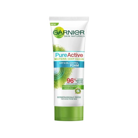 Garnier Pure Active Matcha Deep Clean Dirt & Oil Control Foam 100ml (Indonesia)
