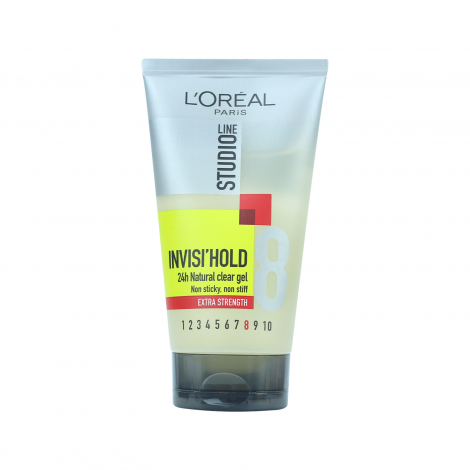 L'Oreal স্টুডিও লাইন ৮ এক্সট্রা স্ট্রেংথ ইনভিজি'হোল্ড ২৪ ঘন্টা ন্যাচারাল ক্লিয়ার জেল ১৫০মি.লি. (France)