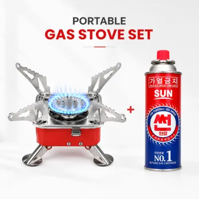 Kovar K-202 পোর্টেবল ক্যাম্পিং গ্যাস স্টোভ ও Sun বিউটেন গ্যাস সেট
