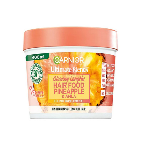 Garnier Ultimate Blends Glowing Lengths Pineapple Hair Food + Vitamin C, E, F Multi-Use Mask 400ml (Germany)