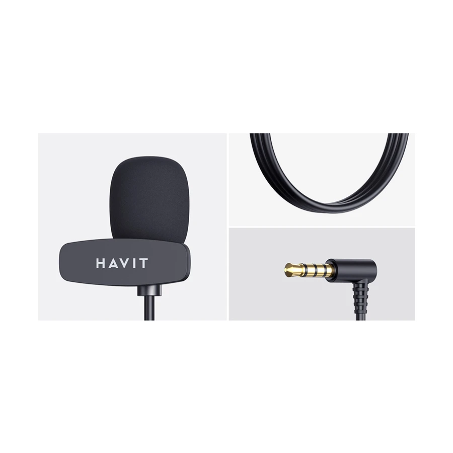 Havit MC361 Wired Black Clip Microphone
