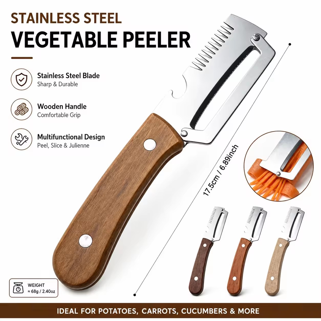 3 in 1 Multifunctional Vegetable Peeler cutter (2 Pcs)