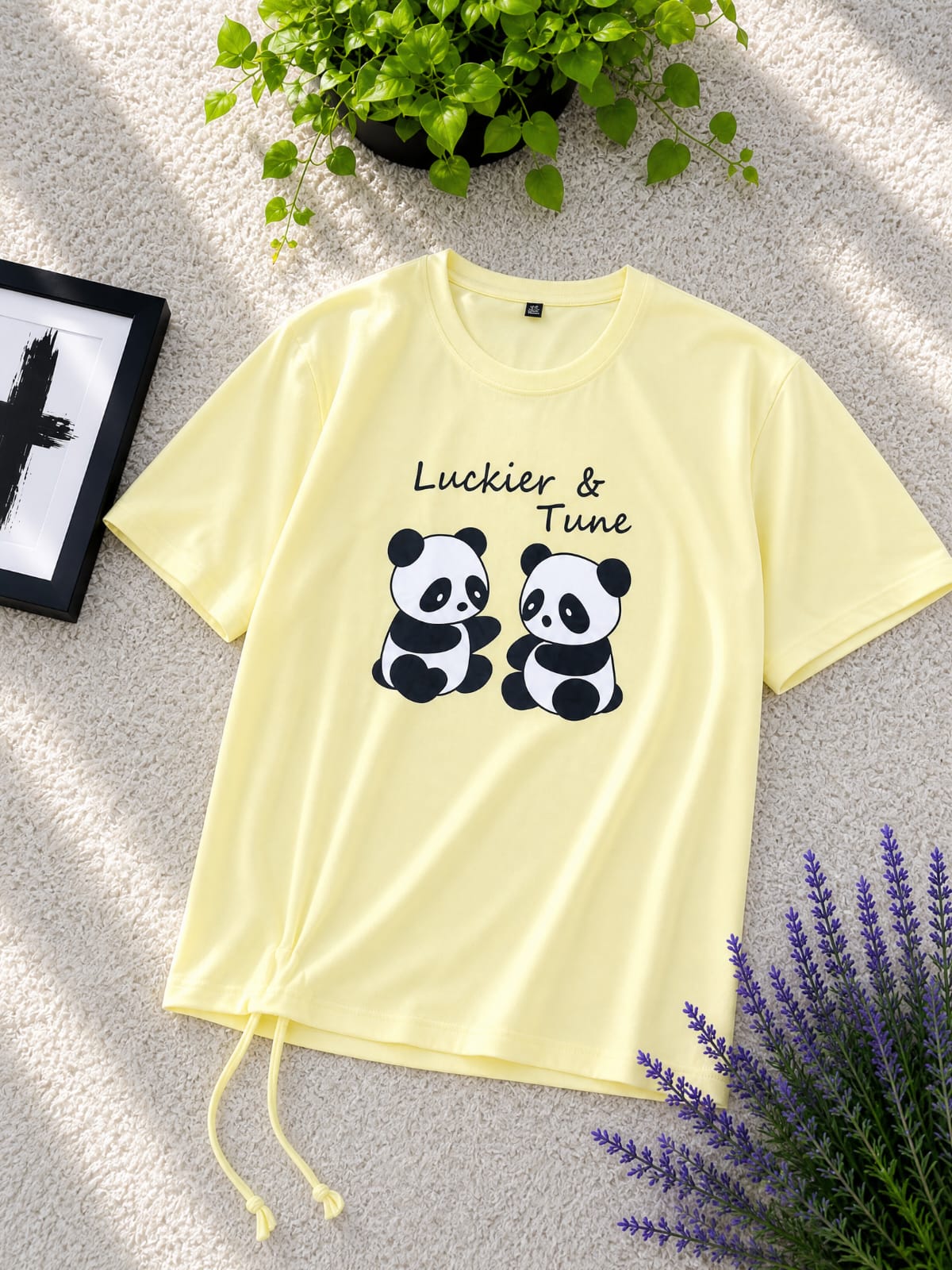 Women's Drop Shoulder T-Shirt with Adjustable Tie, 3 Colours